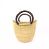 Panier moyen bolga naturel avec anses en cuir marron #1
