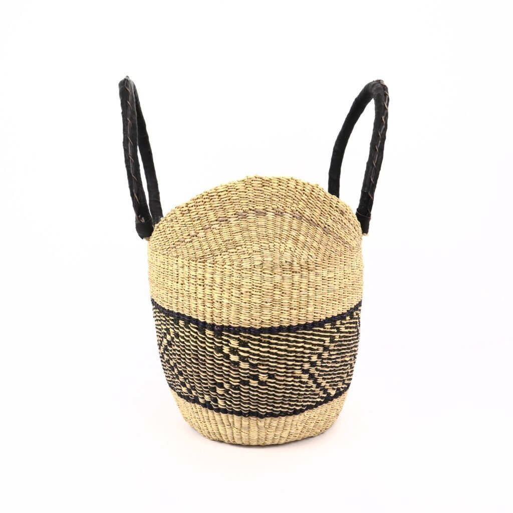 Panier moyen bolga naturel avec bande noire - Image 2