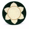 Panier rwanda tissé fleur vert blanc #2 – Image 2