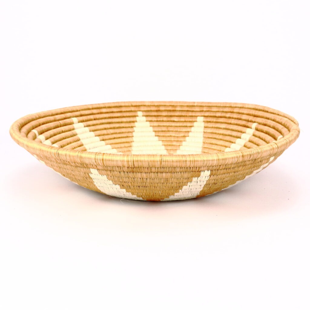 Panier rwanda tissé soleil beige #1