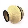 Panier tissé forme jarre mix naturel bande noire – Image 2