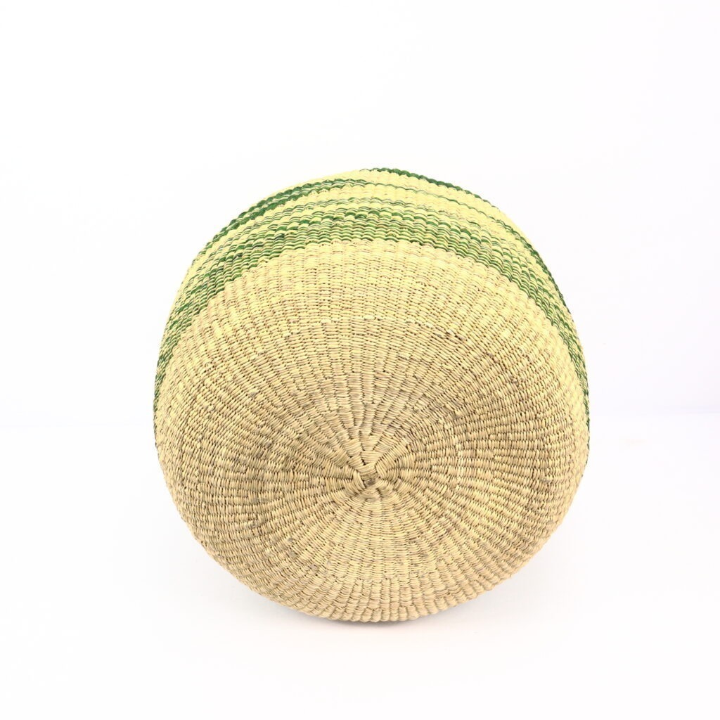 Panier tissé forme jarre mix naturel vert #1 - Image 3