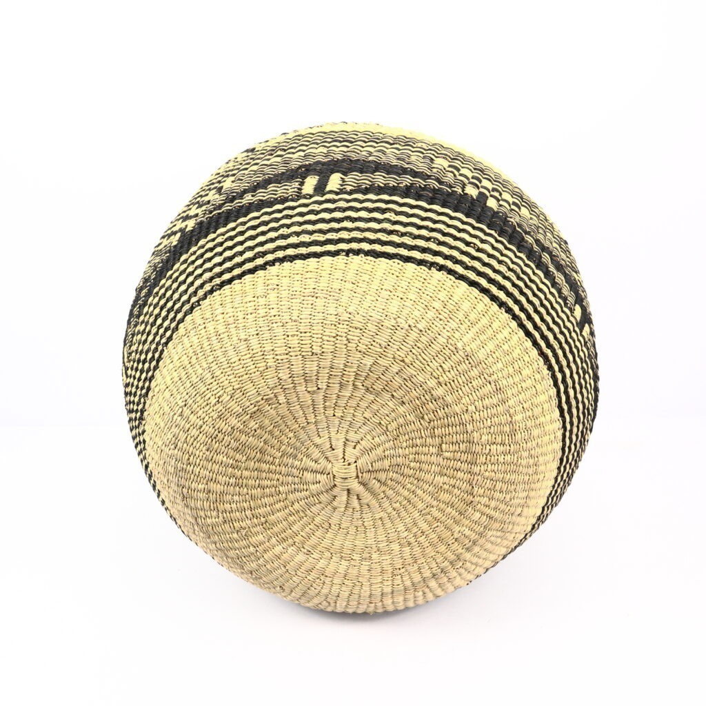 Panier tissé forme jarre mix noir naturel #1 – Image 3