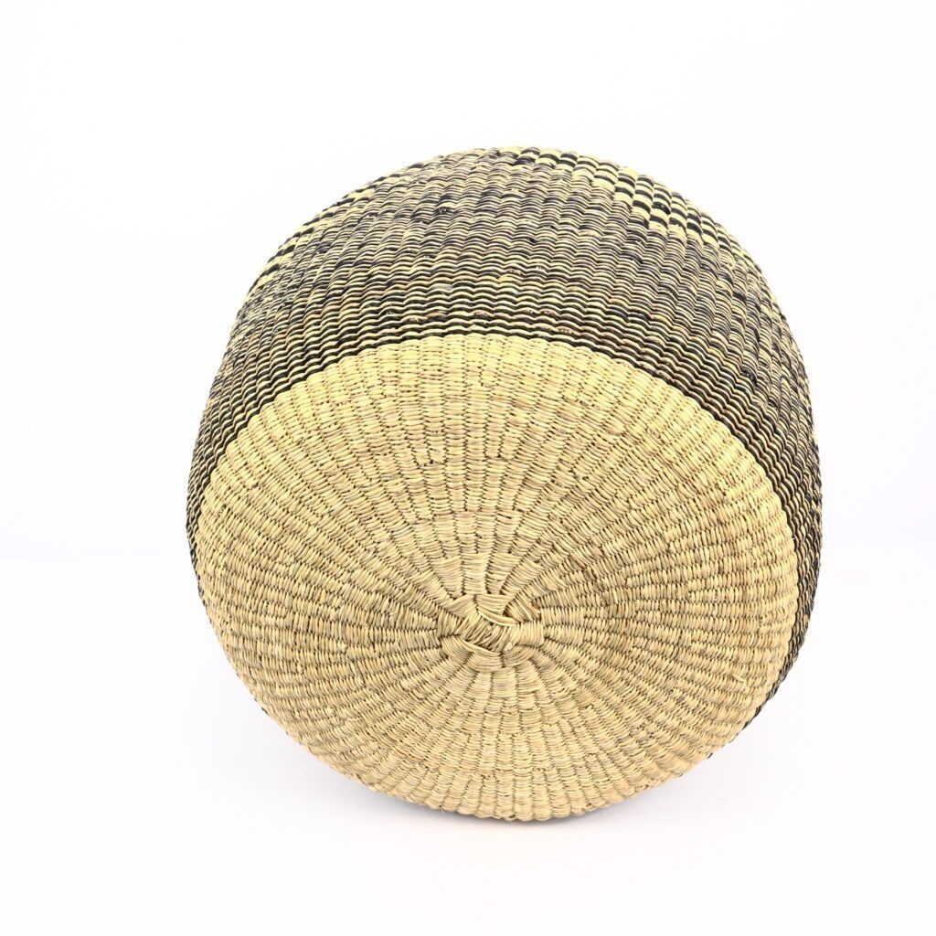 Panier tissé forme jarre mix noir naturel #2 – Image 3