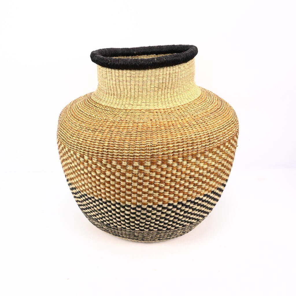 Panier tissé forme jarre multi #1