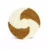 Petit dessous de plat africain tissé blanc beige #2