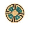 Petit dessous de plat africain tissé vert beige #1