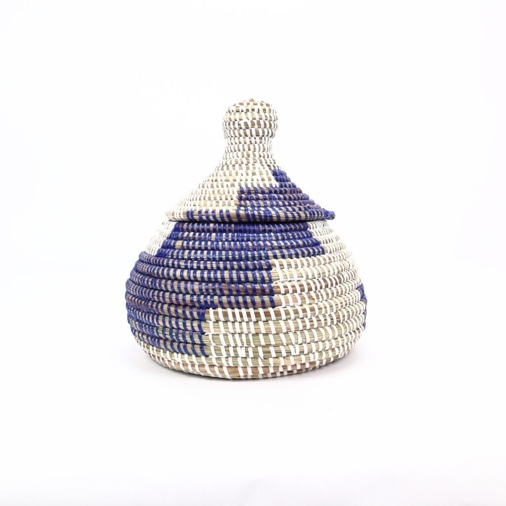 SMALL BASKET WHITE BLUE STAIRS XS