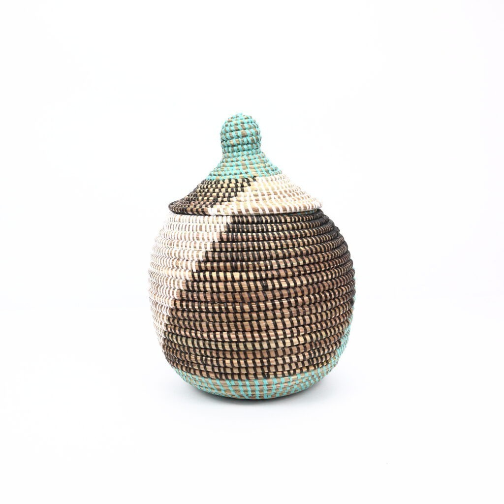 SMALL BASKET WHITE GREEN STAIRS XS - Image 4
