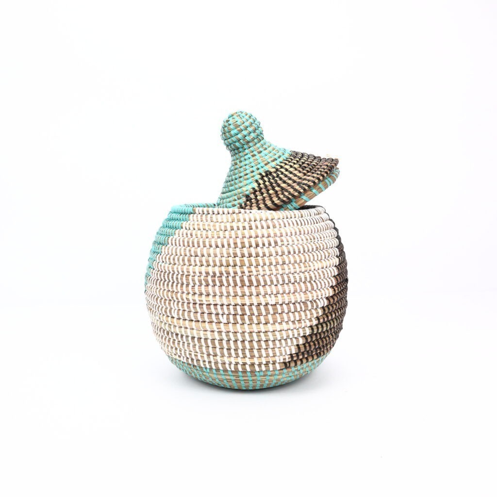 SMALL BASKET WHITE GREEN STAIRS XS - Image 3