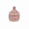 SMALL SENEGALESE BASKET RED WHITE STRIPES XXS