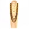 Collier massaï zigzag noir doré
