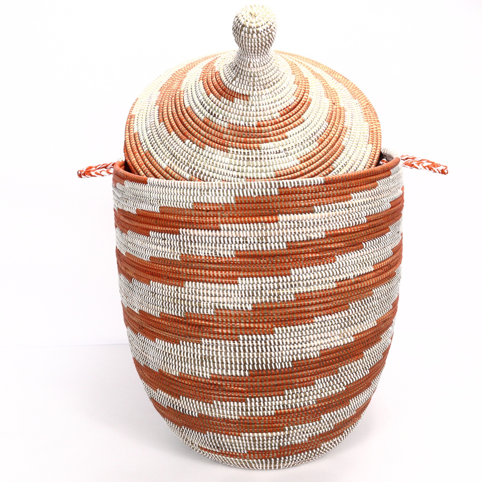 GRAND PANIER AFRICAIN BLANC ORANGE XL