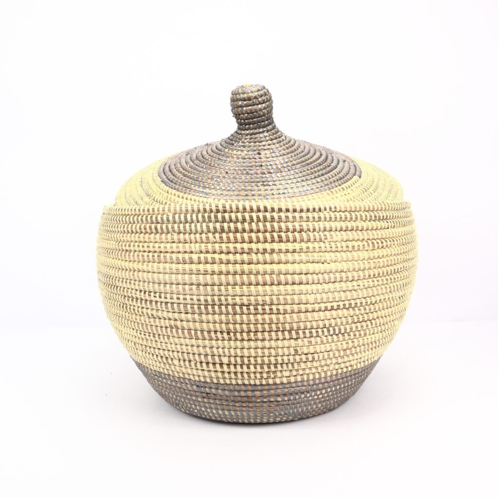 Panier africain moyen gris crème S – Image 3