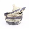 Panier sénégalais moyen blanc bleu M – Image 2