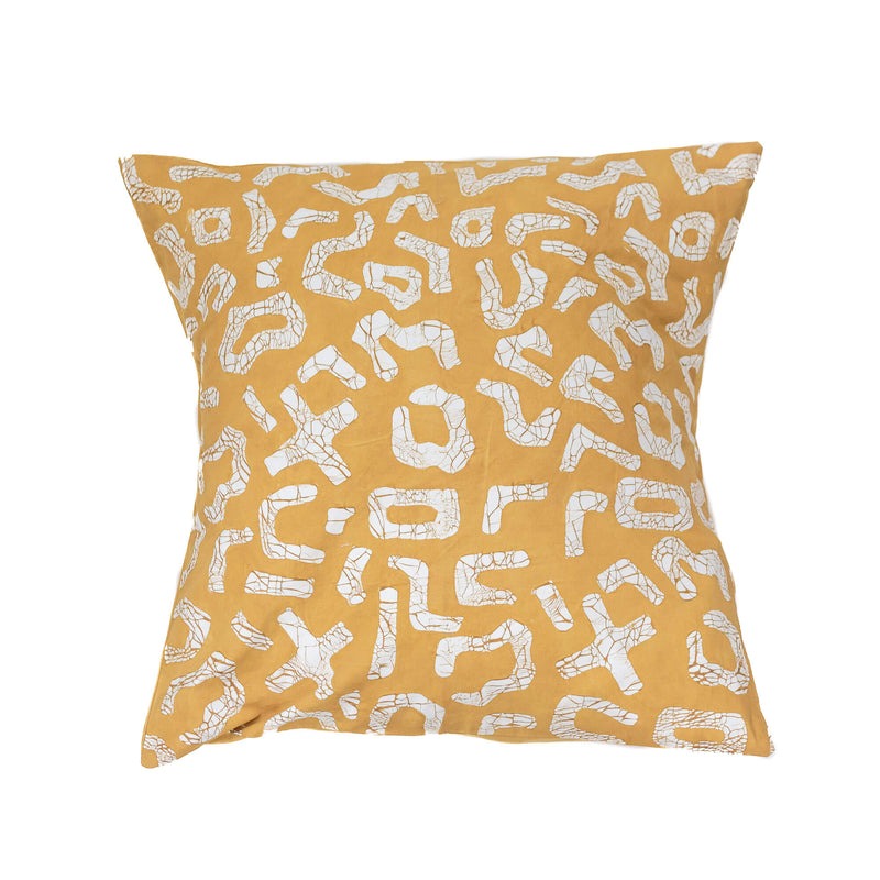 Housse de coussin kuba mustard filled